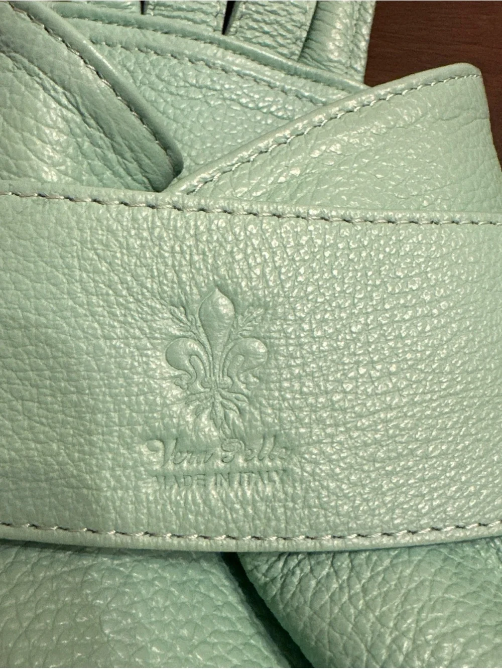 Vera Pelle Green Mint Italian Leather Backpack Bag -